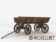 3d-модель Деревянная телега