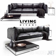 Черный диван Living Divani Rod