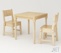 Деревянный стол и стулья для кафе