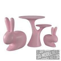 3d-модель Стол Rabbit Tree и стул Rabbit от Qeeboo