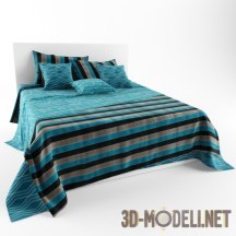 3d-модель Покрывало и подушки в бирюзовых оттенках