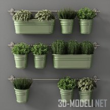 3d-модель Растения в горшках IKEA Fintorp