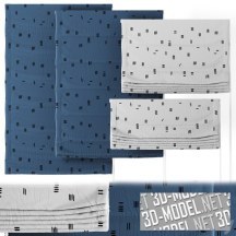 3d-модель Синие и белые римские шторы