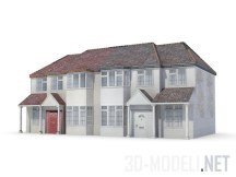 3d-модель Большой дом на два подъезда
