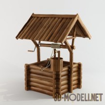 3d-модель Деревянный колодец в виде сруба