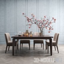 3d-модель Обеденный стол и цветущая магнолия