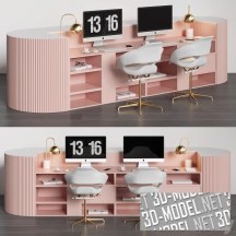 3d-модель Розовая стойка на два места