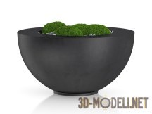 3d-модель Черная напольная ваза с зеленью