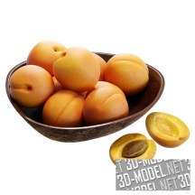 3d-модель Блюдо с абрикосами