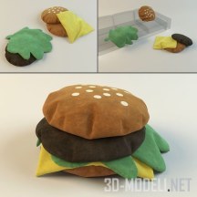 3d-модель Подушка в форме гамбургера