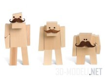 Мужчины с усами WOODSTACHE – деревянные роботы для декора интерьера