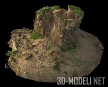 Развалины старого пня со мхом (3D-скан)
