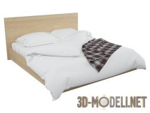 Кровать из IKEA, с клетчатым пледом