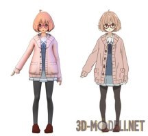 3d-модель Персонаж аниме Kyoukai no Kanata