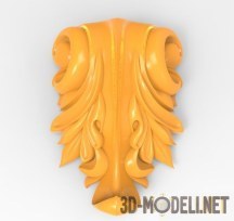 3d-модель Резная накладка в стиле рококо