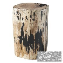 3d-модель Деревянный стул-табурет Petrified Log 2nd