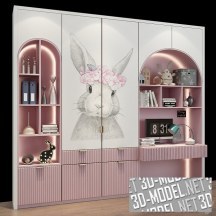 3d-модель Мебель с зайцами для детской комнаты