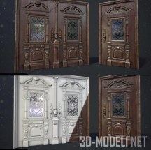3d-модель Старинная богато украшенная дверь PBR