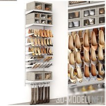 3d-модель Стеллаж с обувью для гардероба