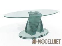 3d-модель Овальный столик из стекла