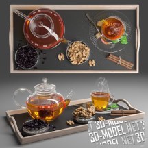3d-модель Чай с орехами и сухофруктами