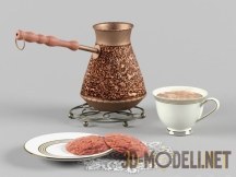 3d-модель Печенье к кофе и турка