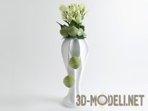 3d-модель Рельефная белая ваза