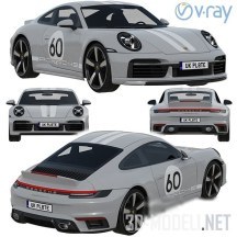 3d-модель Автомобиль Porsche 911 Sport Classic 2023