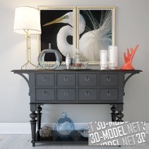 3d-модель Консоль от Hooker Furniture с декором