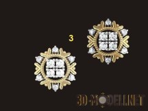 3d-модель Серьги из золота с бриллиантами