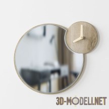 3d-модель Настенные часы с круглым зеркалом