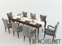 3d-модель Набор мебели с сервировкой для гостиной