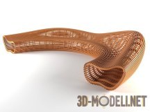 3d-модель Футуристическая деревянная лавка