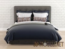Кровать с набором постельного белья в этно–стиле