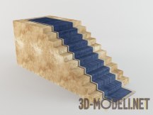 3d-модель Глухая лестница с дорожкой