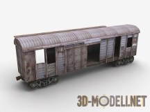 3d-модель Поломанный ЖД вагон