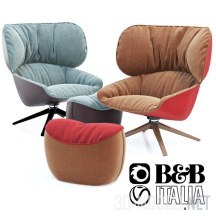 3d-модель Кресло с подставкой B&B Italia Tabano