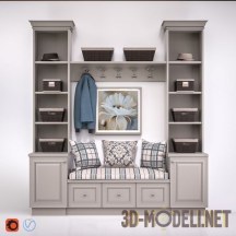 3d-модель Комплект классической мебели для прихожей