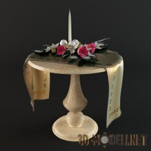 3d-модель Мраморный столик с праздничным декором