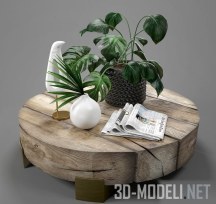 3d-модель Столик Beam с растениями и декором