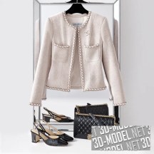 3d-модель Набор одежды и аксессуаров от Chanel