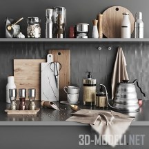 3d-модель Набор для кухни, специи и утварь