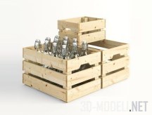 3d-модель Ящики IKEA KNAGGLIG и бутылки KORKEN