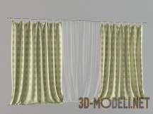 3d-модель Легкие шторы в клетку