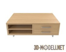 3d-модель Кофейный столик с полками и ящиками