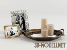 3d-модель Свечи на подносе и фото