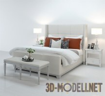 3d-модель Кровать с декоративными подушками
