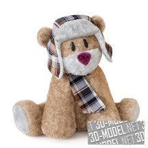 3d-модель Teddy Bear в шапке-ушанке