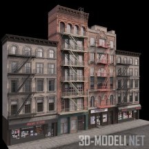 3d-модель Несколько бруклинских фасадов