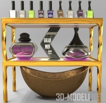3d-модель Косметика, парфюм и лаки для ногтей